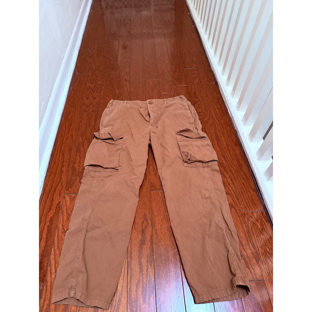 FRAME Women ‎ Brown Straight Leg Cargo Pants Size 27 Utility Cotton Twill
